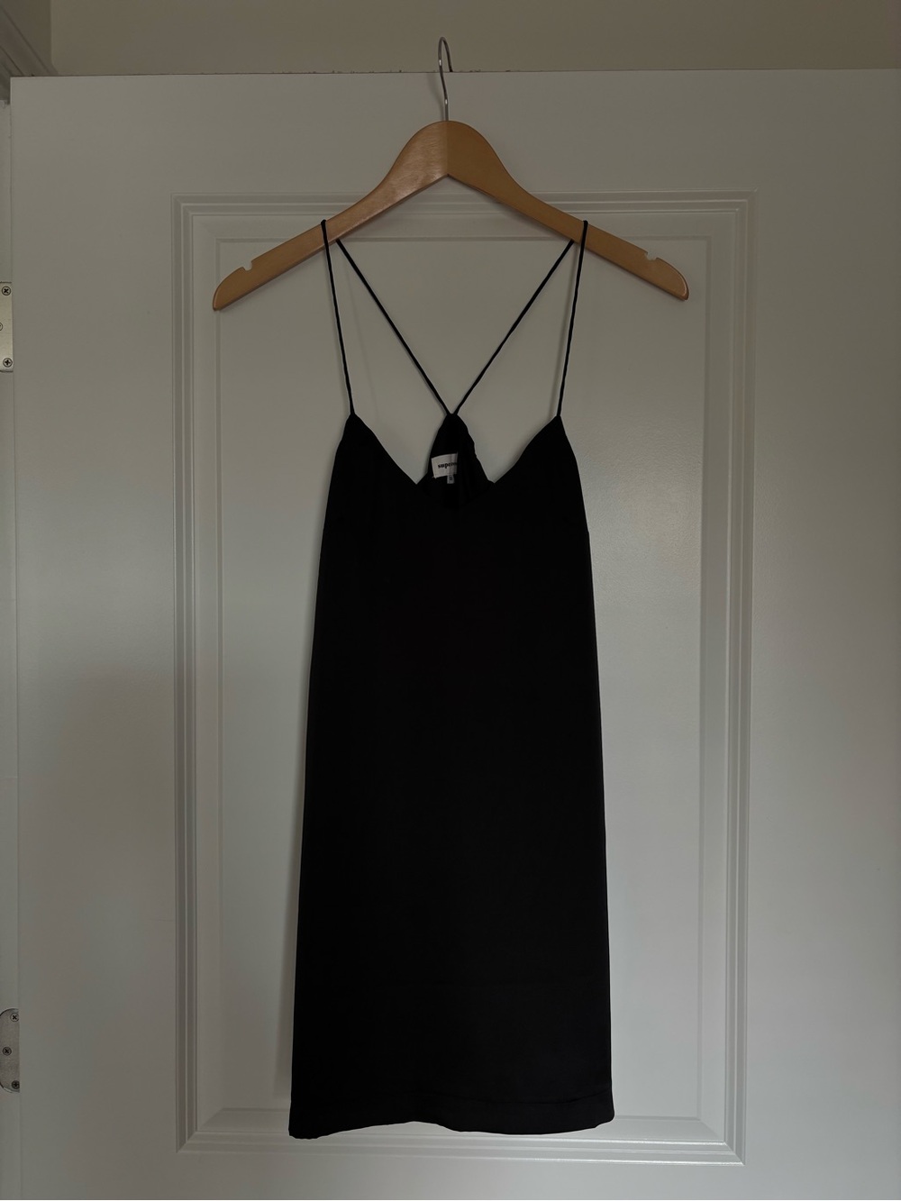 REVOLVE, Superdown Black Satin/Silk Mini Dress